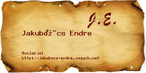 Jakubács Endre névjegykártya